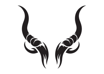animal horns logo silhouette vector, horn logo silhouette design, animal horns skull head silhouette vector illustration, animal head skull logo silhouettes vector on a white background