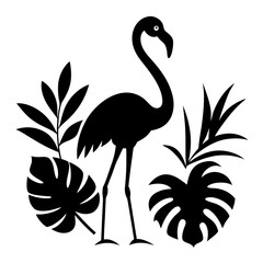 flamingo silhouette vector illustration