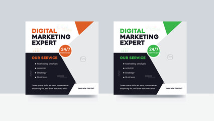 Digital marketing expert agency social media banner or Instagram post and corporate template