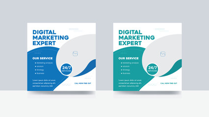 Digital marketing expert agency social media post business promotion template
