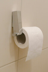 Toilettenpapierrolle auf einem Halter in einem Badezimmer, Deutschland