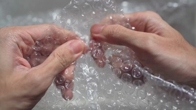Stress relief through bubble wrap squeezing