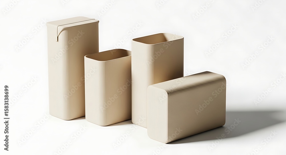 Poster elegant minimalist product display showcasing unique geometric shapes and textures
