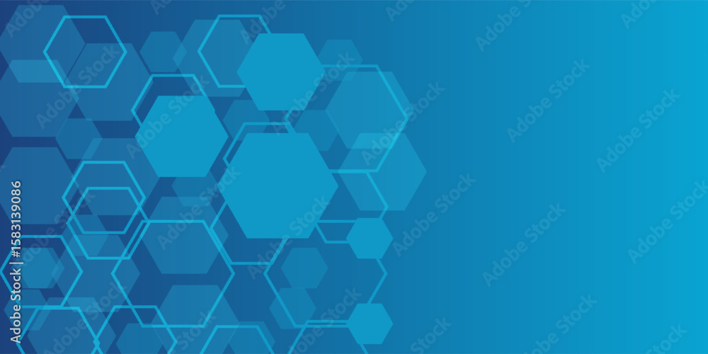 Fototapete background blue hexagon pattern look like honeycomb vector illustration lighting effect graphic for 