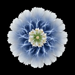 Stunning blue flower with striking electric details.