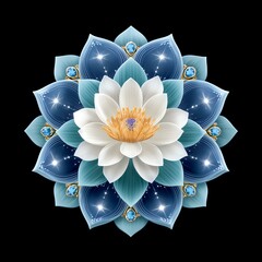 Stunning lotus flower with intricate details.