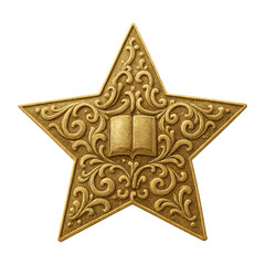 PNG Golden star with ornate design
