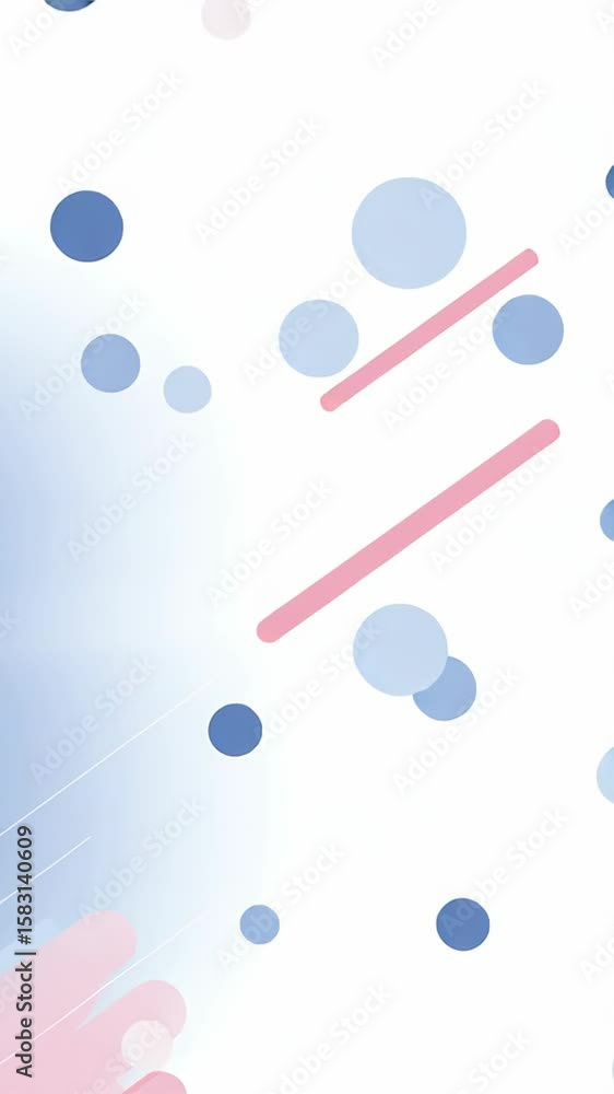 Poster animation. abstract illustration featuring dynamic lines and circles in soft pastel colors, creating