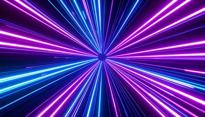 Obraz premium Neon rays radiating outwards