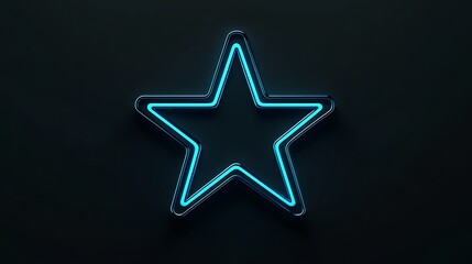 Neon blue star graphic on dark background (2)