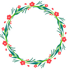 Leaf circle wreath frame illustration