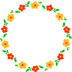 Flower circle wreath frame illustration