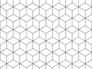 Geometric Seamless Pattern Black White Hexagon Grid Design Abstract Vector