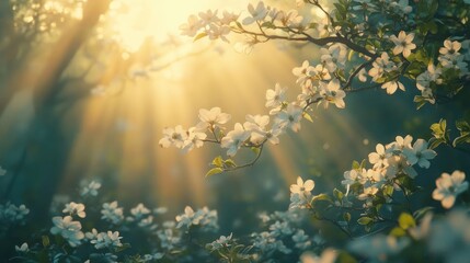 morning fog in the forest