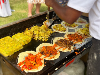Local Indian chef preparing traditional Indian street food
