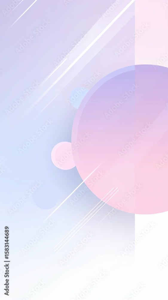 Poster animation. abstract digital illustration featuring soft pastel colors with circular shapes and smoot