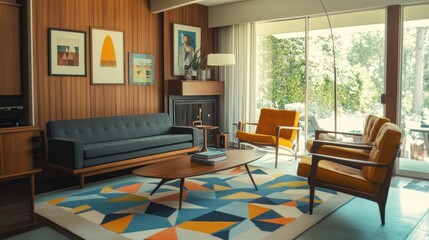 Mid-century modern living room