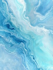 Obraz premium Elegant pastel teal and sky blue marble swirls with soft watercolor effect and white veins for modern wall design, wallpaper design, marble design, tile design and premium decorative design printing