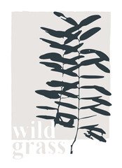Vector graphic with leaves Decor printable art. Contemporary design for prints, posters, stationery, logos, branding, invitations, social media posts