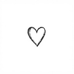black heart illustration sketch with transparent background PNG and JPEG image
