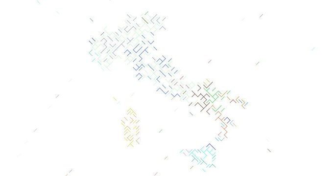 Interwoven Structure Grid of Italian Map