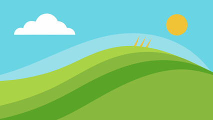 Fototapeta premium A Sunny Open Hill with Subtle Light Wind Lines