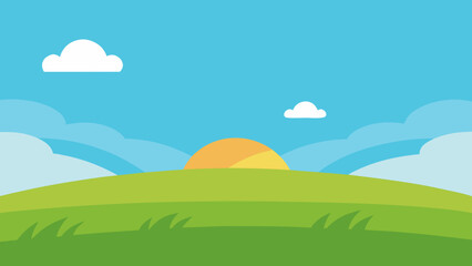 Fototapeta premium Vast Horizon Scene with Grassland and a Bright Sky