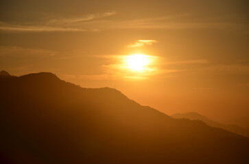 Beautiful sunset on the mountains