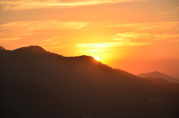 sunset over the mountains