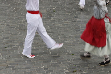 Basque folk dancer in a performance