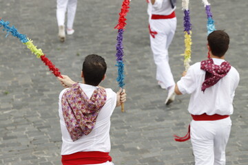 Basque folk dancer in a performance