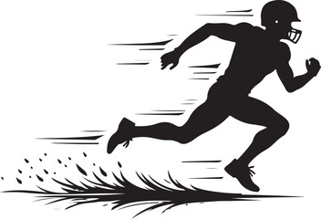 Fototapeta premium American Football Player Silhouette Vector