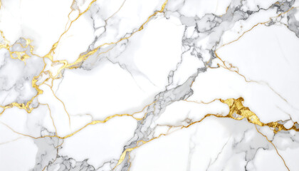 Classic White Marble Background with Soft Grey and Gold Patterns