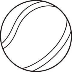 tennis ball outline vector illustration, line art