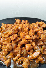 Homemade Chicken Teriyaki with Onions and Sauce