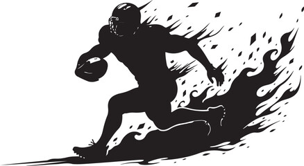 American Football Player Silhouette Vector

