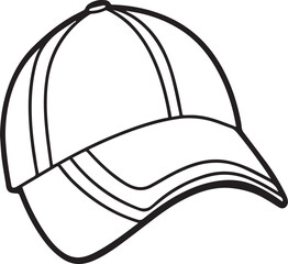 cap outline vector illustration, line art
