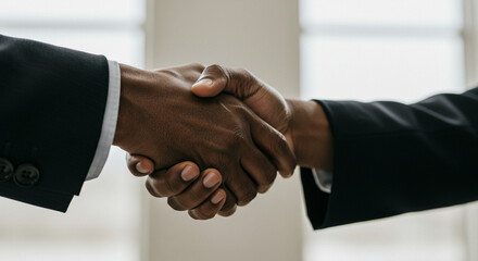 Diverse Businessmen Shaking Hands to Seal Partnership