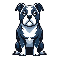 Fototapeta premium A cute cartoon dog with blue and white markings is sitting attentively
