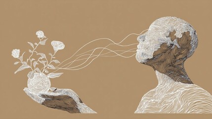 Global wellness and self care mindfulness art for international health campaigns