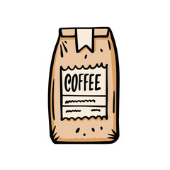 Coffee bag illustration ideal for all your caffeinated and artistic design projects