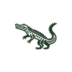 Crocodile vector illustration featuring detailed geometric pattern. Ideal for educational materials, logos, and creative projects. Versatile and adaptable for various uses.