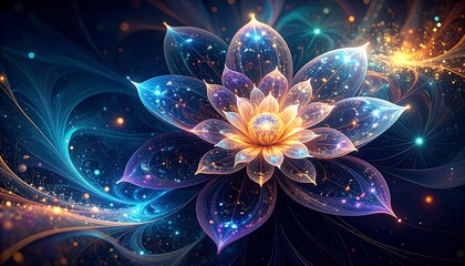 Fototapeta premium Abstract glowing flower