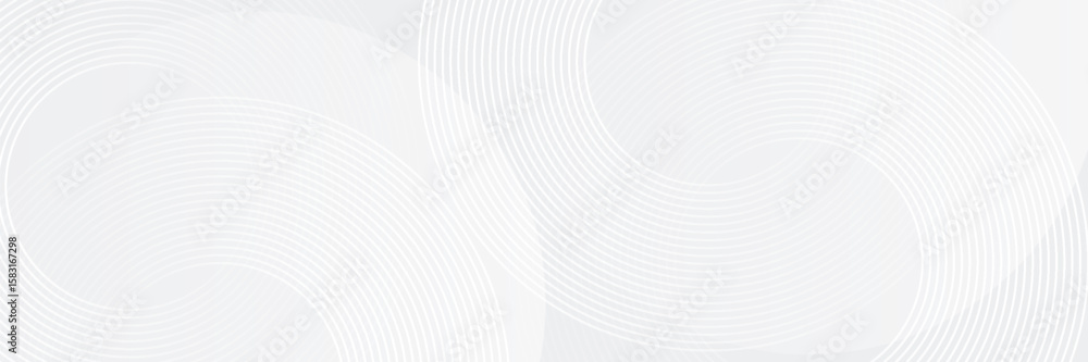 Wall mural abstract white glowing geometric lines on gray background. modern shiny blue circle lines pattern. f
