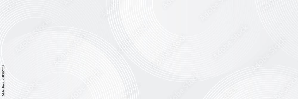 Wall mural abstract white glowing geometric lines on gray background. modern shiny blue circle lines pattern. f
