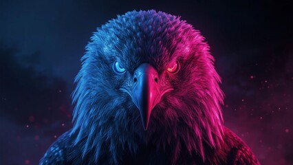 Obraz premium Eagle in Glowing Colors and Dramatic Light