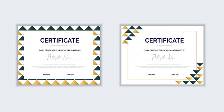 Certificate template and element modern for business. certificate of corporate success template for work recognition - Powered by Adobe