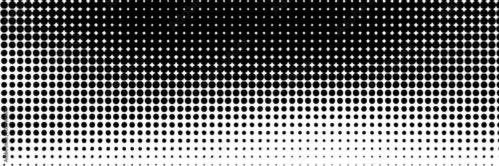 Poster dotted gradient halftone background. horizontal seamless dots pattern in pop art style. abstract mod