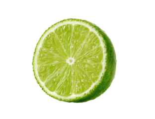 A slice of lime with a transparent background.