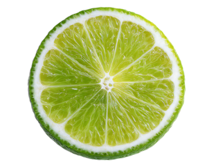 A slice of lime with a transparent background.